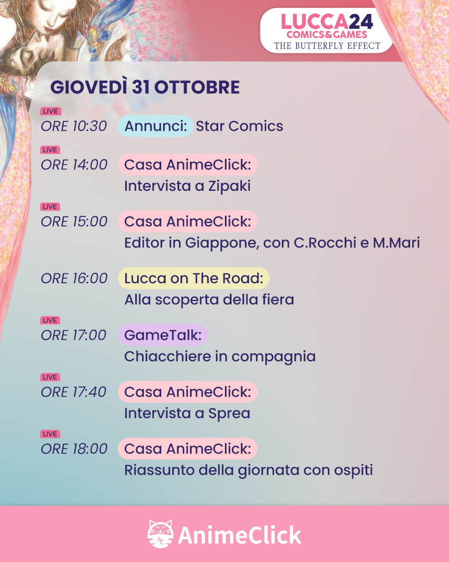 AnimeClick al Lucca Comics 2024: tutti i nostri appuntamenti su Twitch